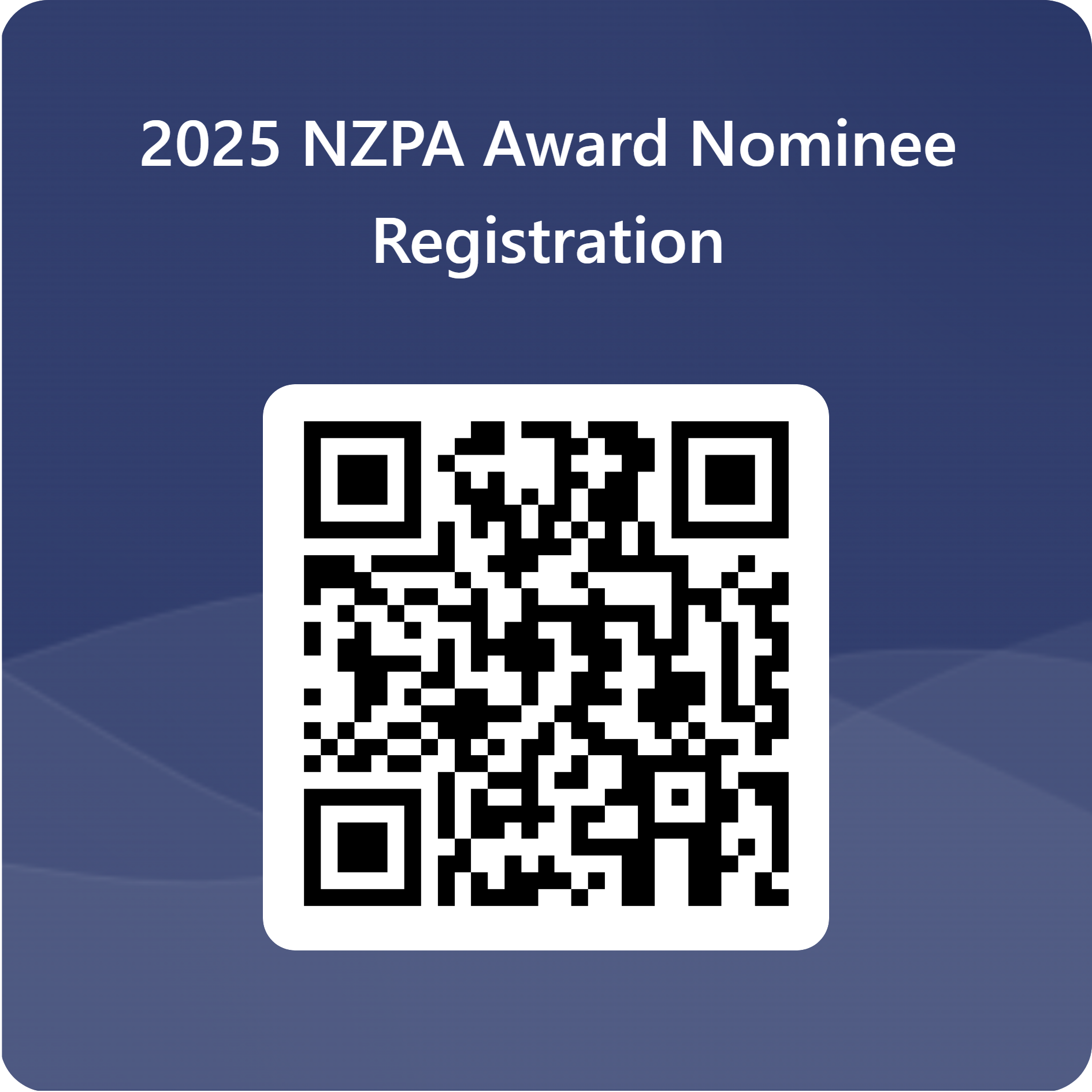 QRCode for 2025 NZPA Award Nominee Registration